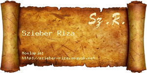 Szieber Riza névjegykártya